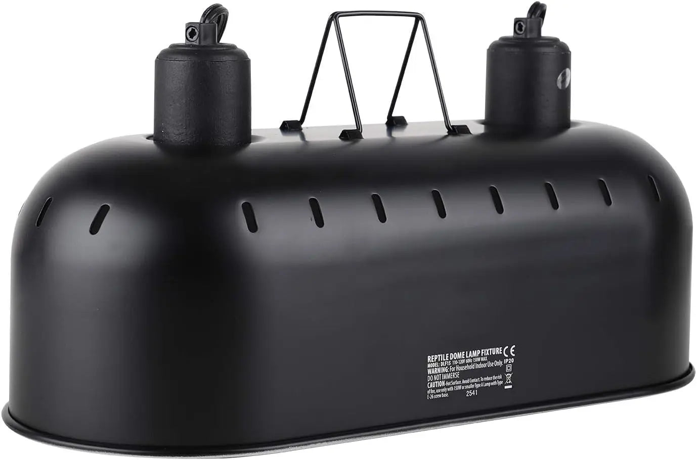 15" Dual Reptile Light Fixture w/ 100W UVA UVB & Ceramic Heat Lamp 15Inch