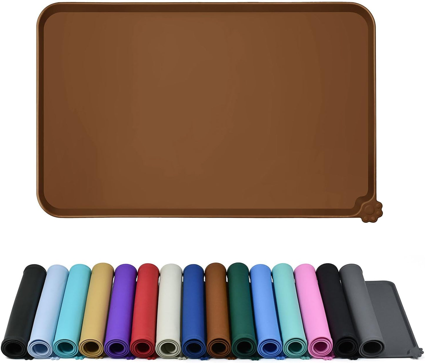 Silicone Dog & Cat Feeding Mat with Raised Edge, Waterproof & Non-Slip