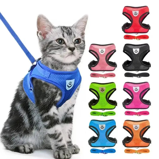 Adjustable Cat Harness Vest & Leash Set – Safe, Comfortable & Durable for Cat & Small Pets
