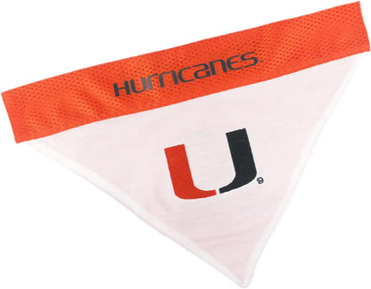 Official NCAA Collegiate Pet Bandana – Game Day Gear for Dogs & Cats Miami Hurricanes Large X-Large