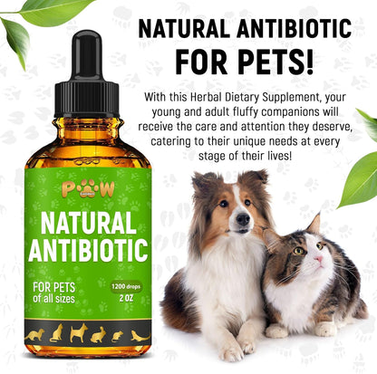 Natural Pet Immune Support Drops for Dogs & Cats, Skin, Coat & Digestion – 2 oz