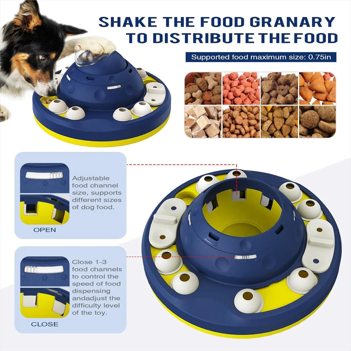 2-Level Dog Puzzle Feeder Toy Large Slow Treat Dispenser