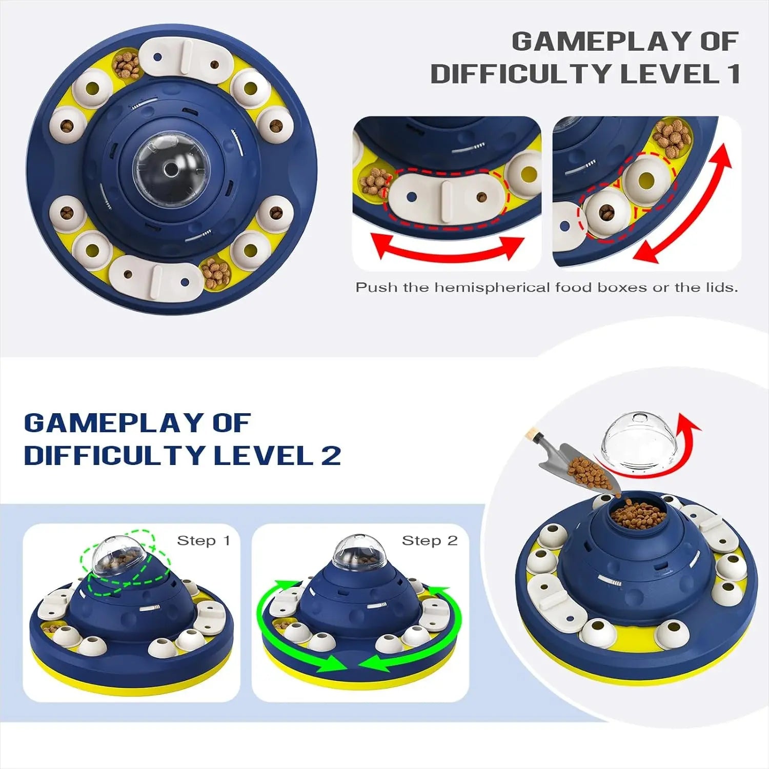 2-Level Dog Puzzle Feeder Toy Large Slow Treat Dispenser