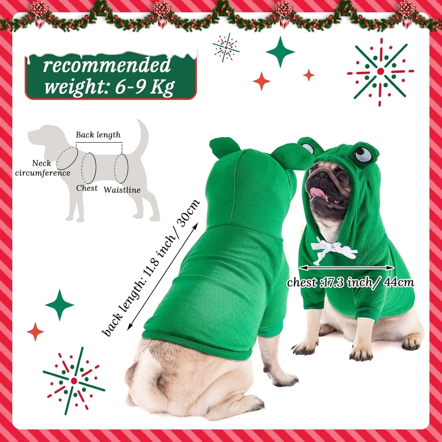 2-Pack Dog Hoodies – Warm Winter Pet Sweatshirts for Small Dogs & Cats (Size M)