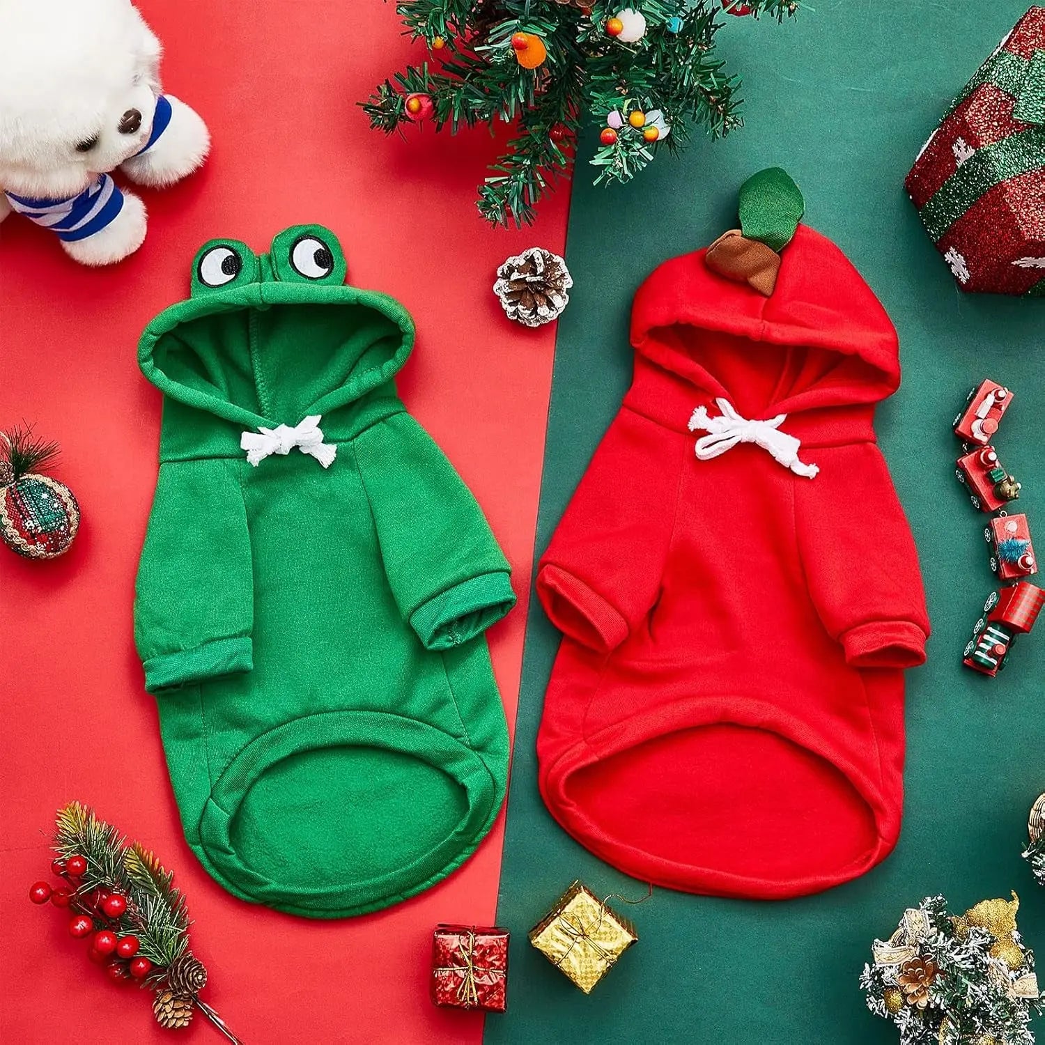 2-Pack Dog Hoodies – Warm Winter Pet Sweatshirts for Small Dogs & Cats (Size M)