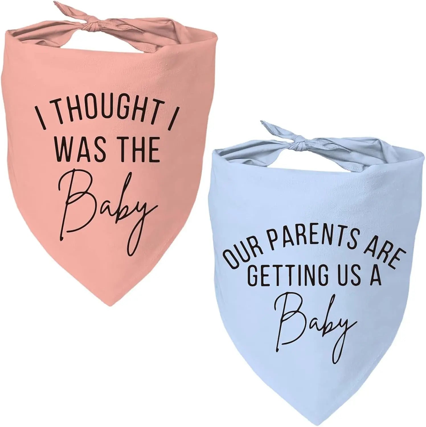 2 Pack Dog Pregnancy Announcement Bandanas Blue Pink Gender Reveal Our Humans B
