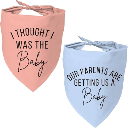 2 Pack Dog Pregnancy Announcement Bandanas Blue Pink Gender Reveal Our Humans B