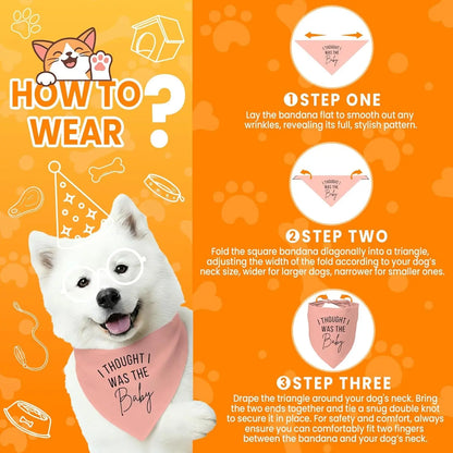 2 Pack Dog Pregnancy Announcement Bandanas Blue Pink Gender Reveal