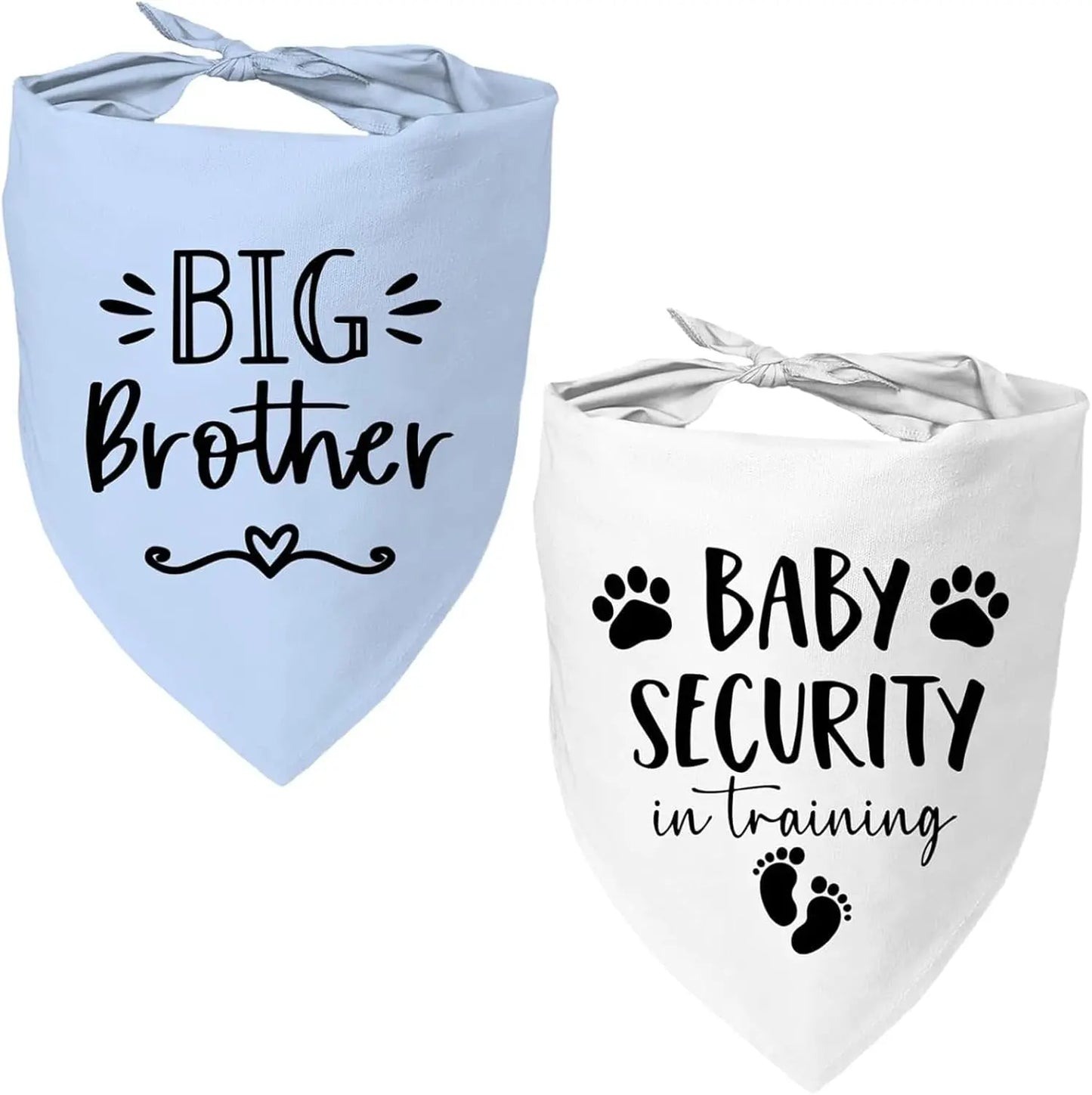2 Pack Dog Pregnancy Announcement Bandanas Blue Pink Gender Reveal Brotherbaby Security