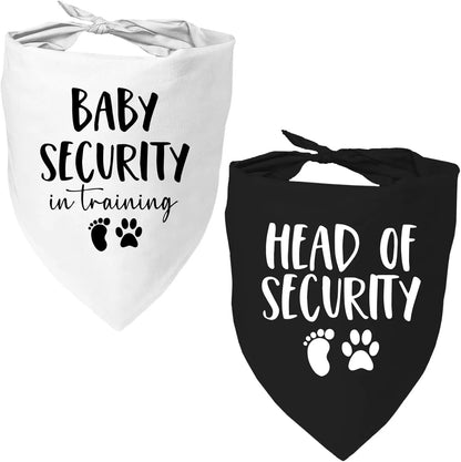 2 Pack Dog Pregnancy Announcement Bandanas Blue Pink Gender Reveal Head Of Security