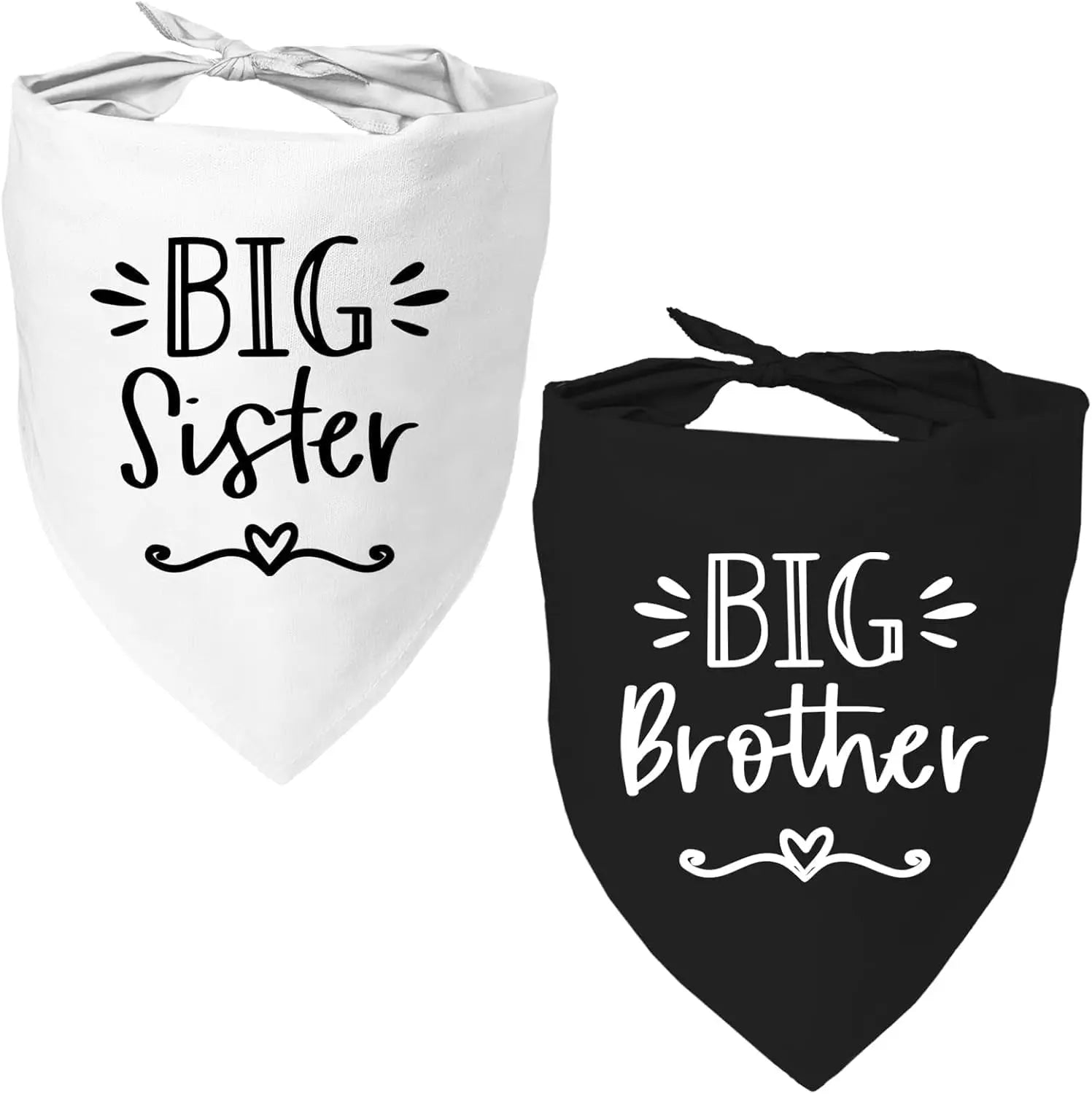 2 Pack Dog Pregnancy Announcement Bandanas Blue Pink Gender Reveal Big Sister Brother A