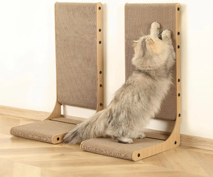 2-Pack L-Shaped Cat Scratching Boards for Indoor Cats Large Vertical