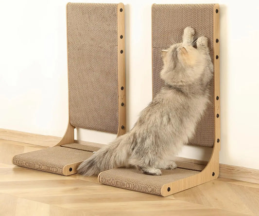 2-Pack L-Shaped Cat Scratching Boards for Indoor Cats Large Vertical