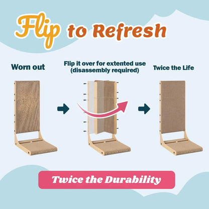 2-Pack L-Shaped Cat Scratching Boards for Indoor Cats Large Vertical