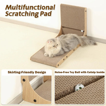 2-Pack L-Shaped Cat Scratching Boards for Indoor Cats Large Vertical