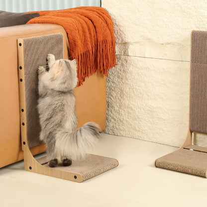 2-Pack L-Shaped Cat Scratching Boards for Indoor Cats Large Vertical
