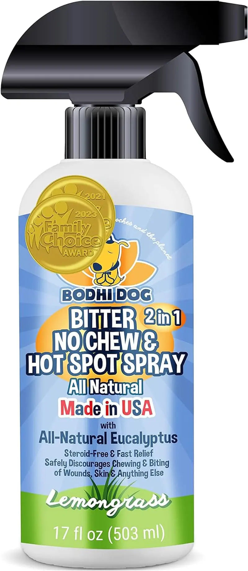 2-in-1 Bitter No Chew & Hot Spot Spray | Natural Chew Deterrent (USA) 2-In-1 No Chew! 17Oz