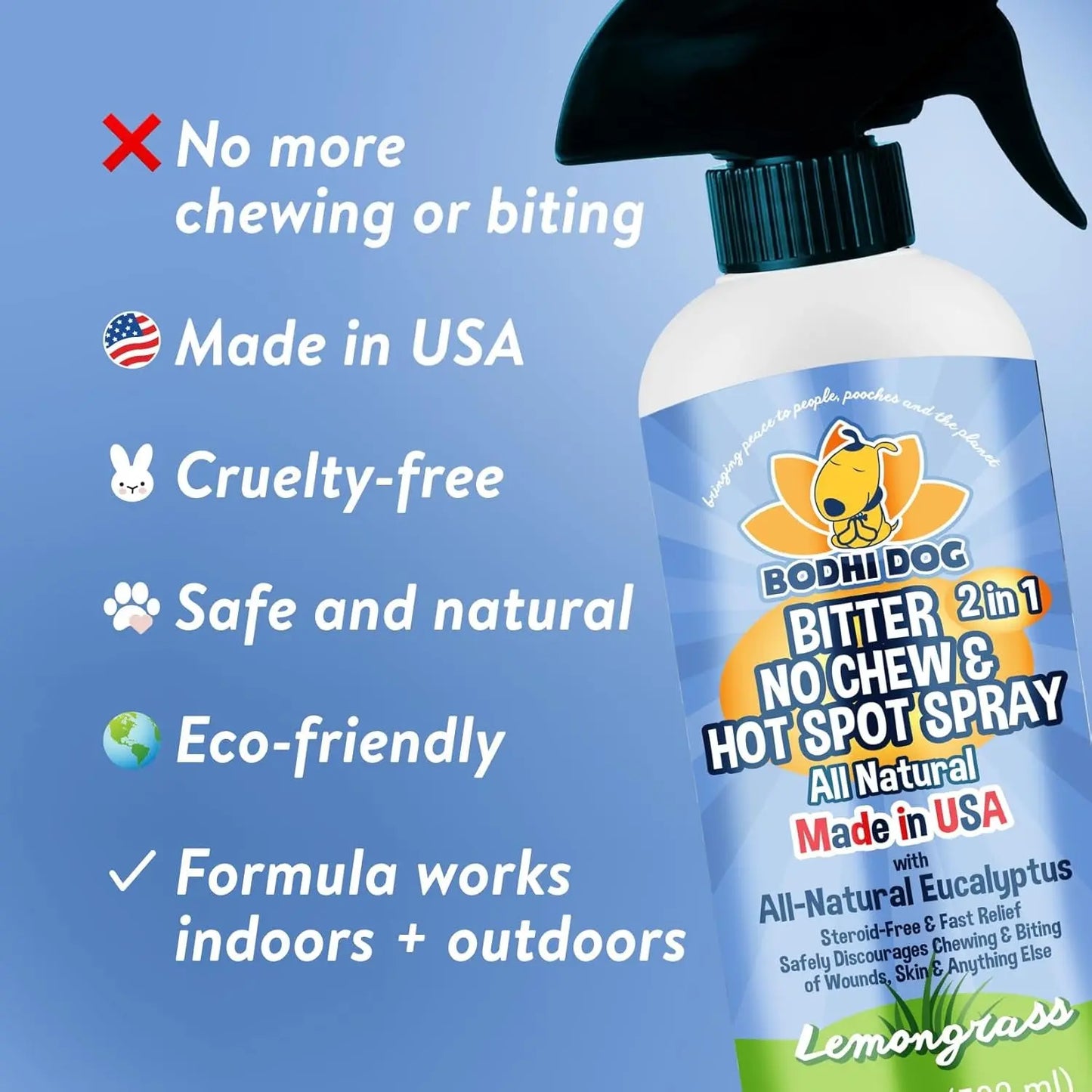 2-in-1 Bitter No Chew & Hot Spot Spray | Natural Chew Deterrent (USA)