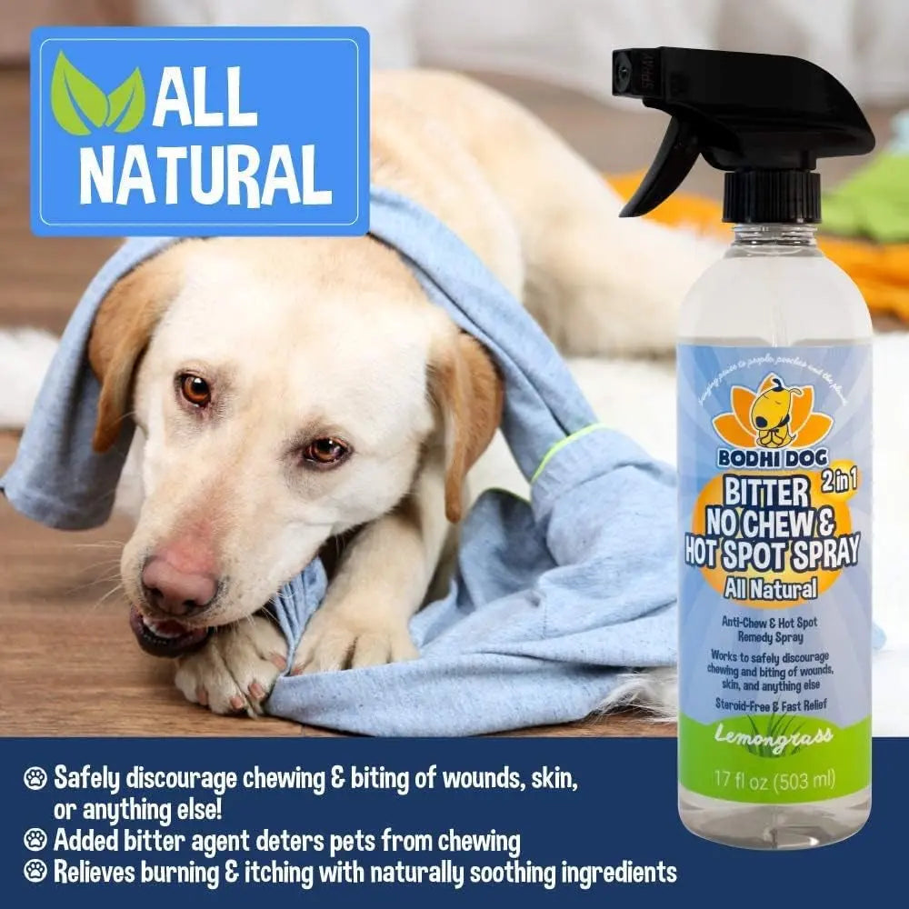 2-in-1 Bitter No Chew & Hot Spot Spray | Natural Chew Deterrent (USA)