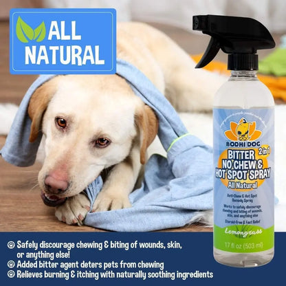 2-in-1 Bitter No Chew & Hot Spot Spray | Natural Chew Deterrent (USA)