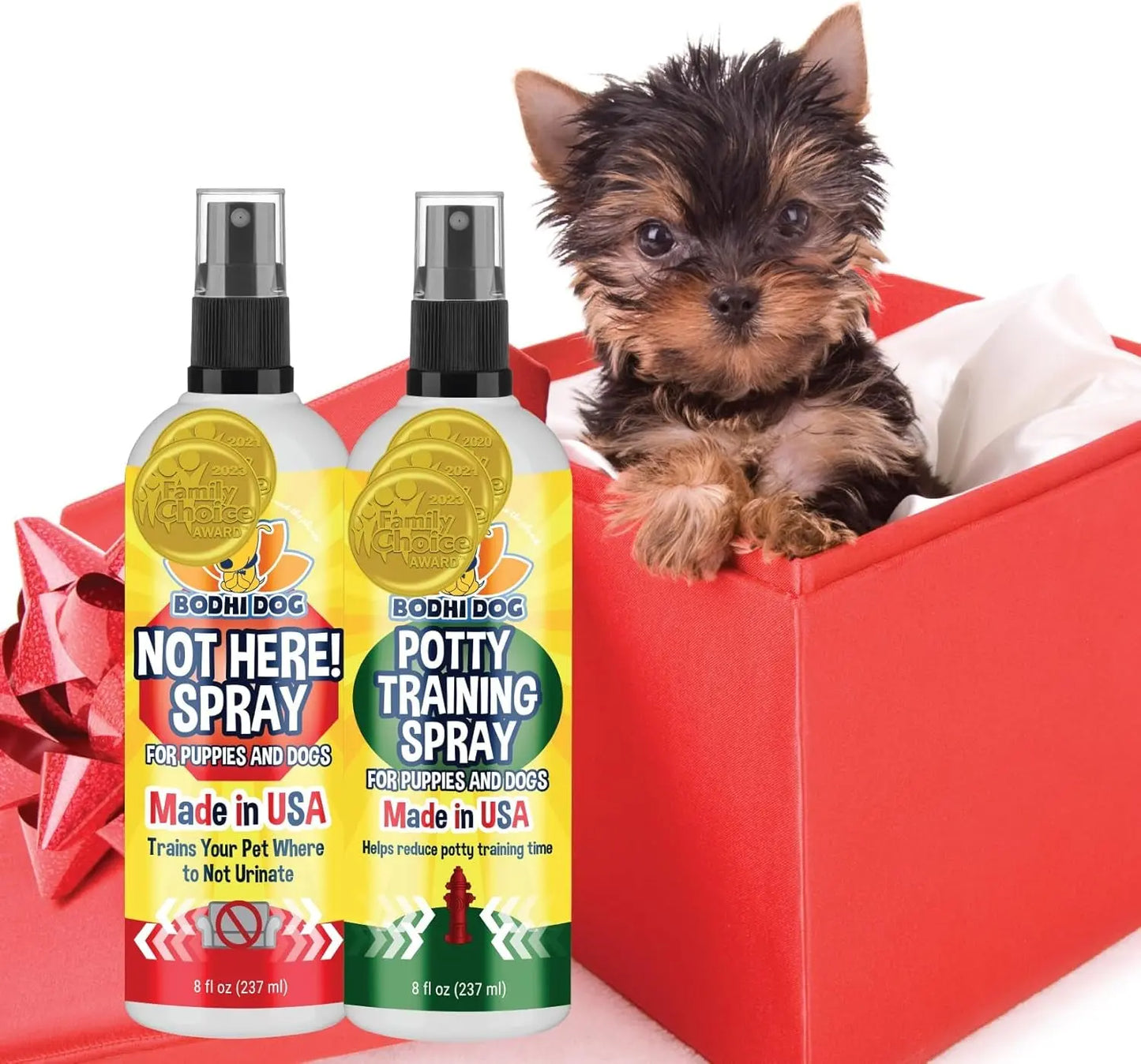 2-in-1 Bitter No Chew & Hot Spot Spray | Natural Chew Deterrent (USA) New Puppy Bundle 8Oz