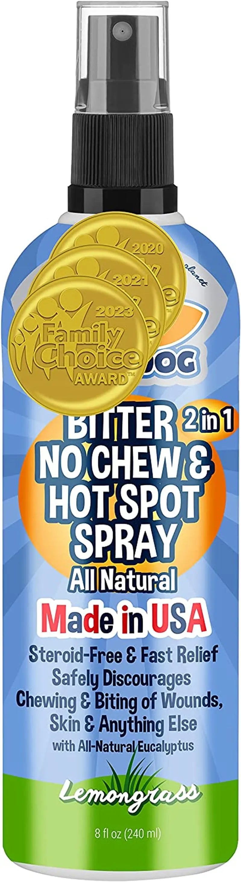 2-in-1 Bitter No Chew & Hot Spot Spray | Natural Chew Deterrent (USA) 2-In-1 No Chew! 8Oz