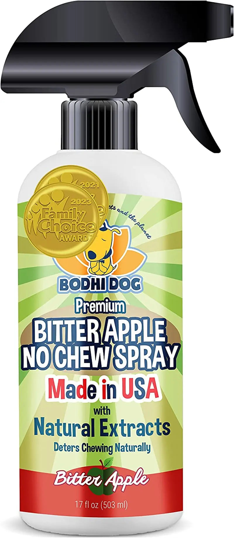 2-in-1 Bitter No Chew & Hot Spot Spray | Natural Chew Deterrent (USA) Bitter Apple No Chew 17Oz