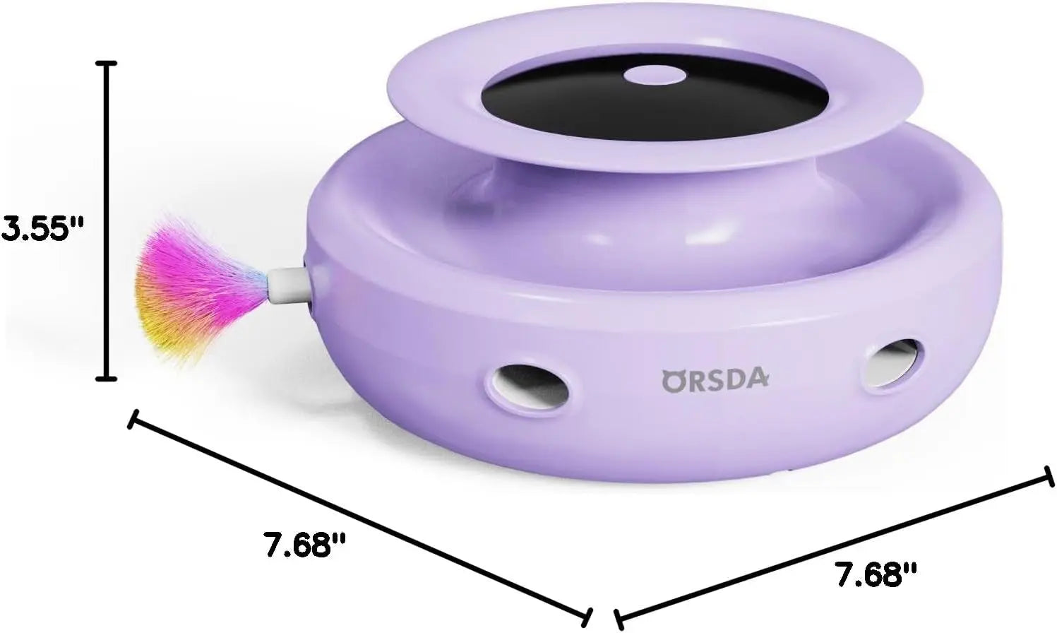 2-in-1 Interactive Cat Toy for Indoor Cats, Automatic Ball & Feather Play with 7 Attachments, Adjustable Speed, Dual Power