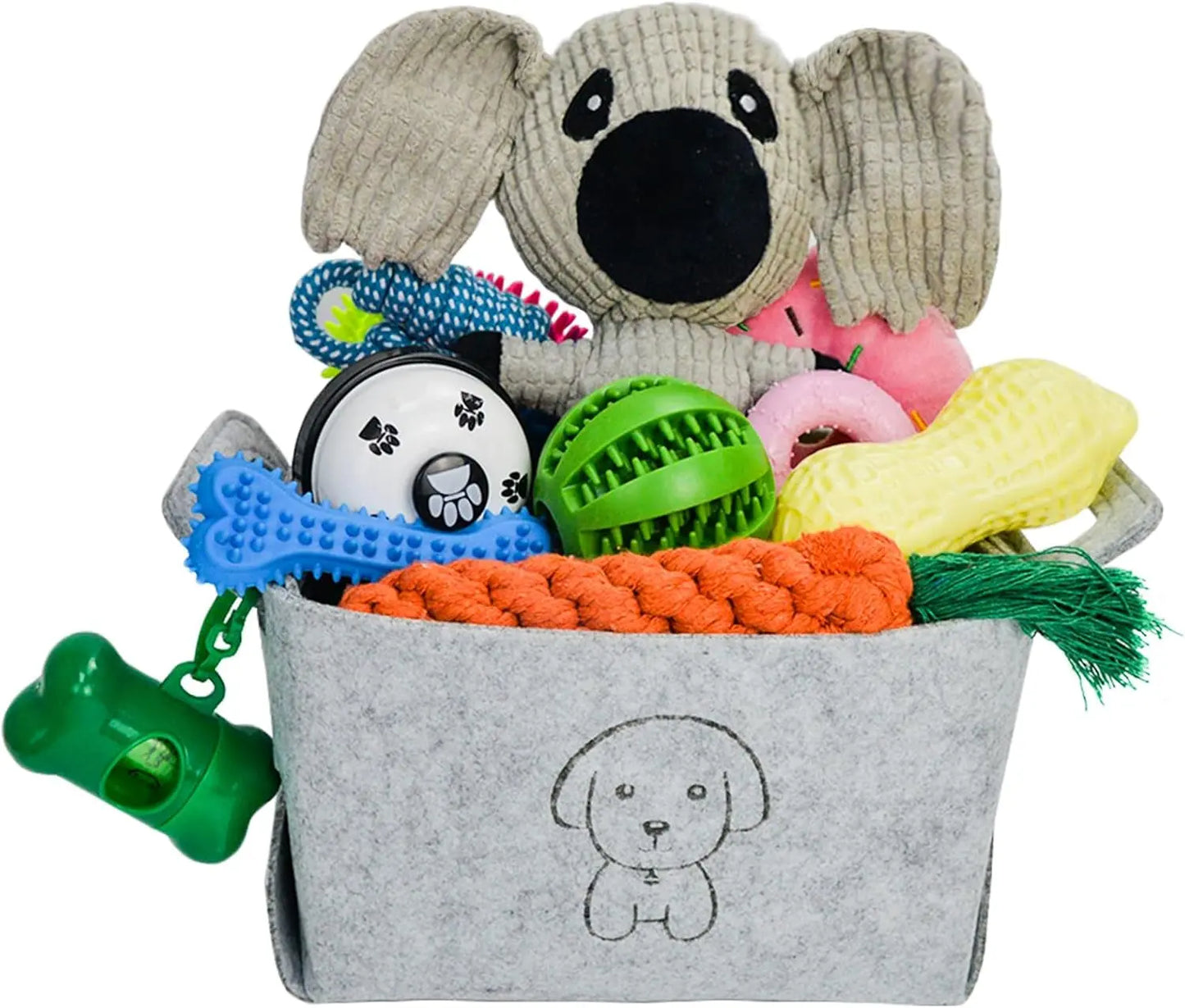 20-Piece Puppy Teething Chew Toy Set with Basket for Small & Medium Dogs 20 Pack Koala