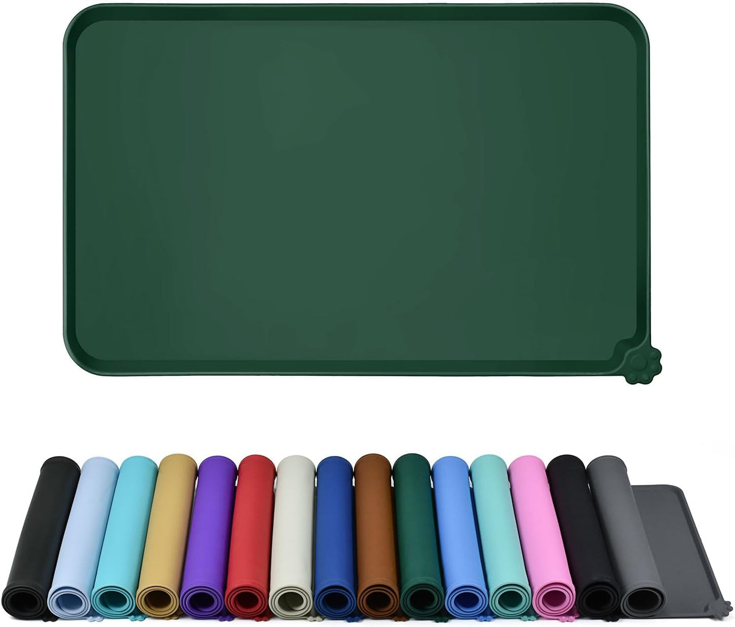Silicone Dog & Cat Feeding Mat with Raised Edge, Waterproof & Non-Slip
