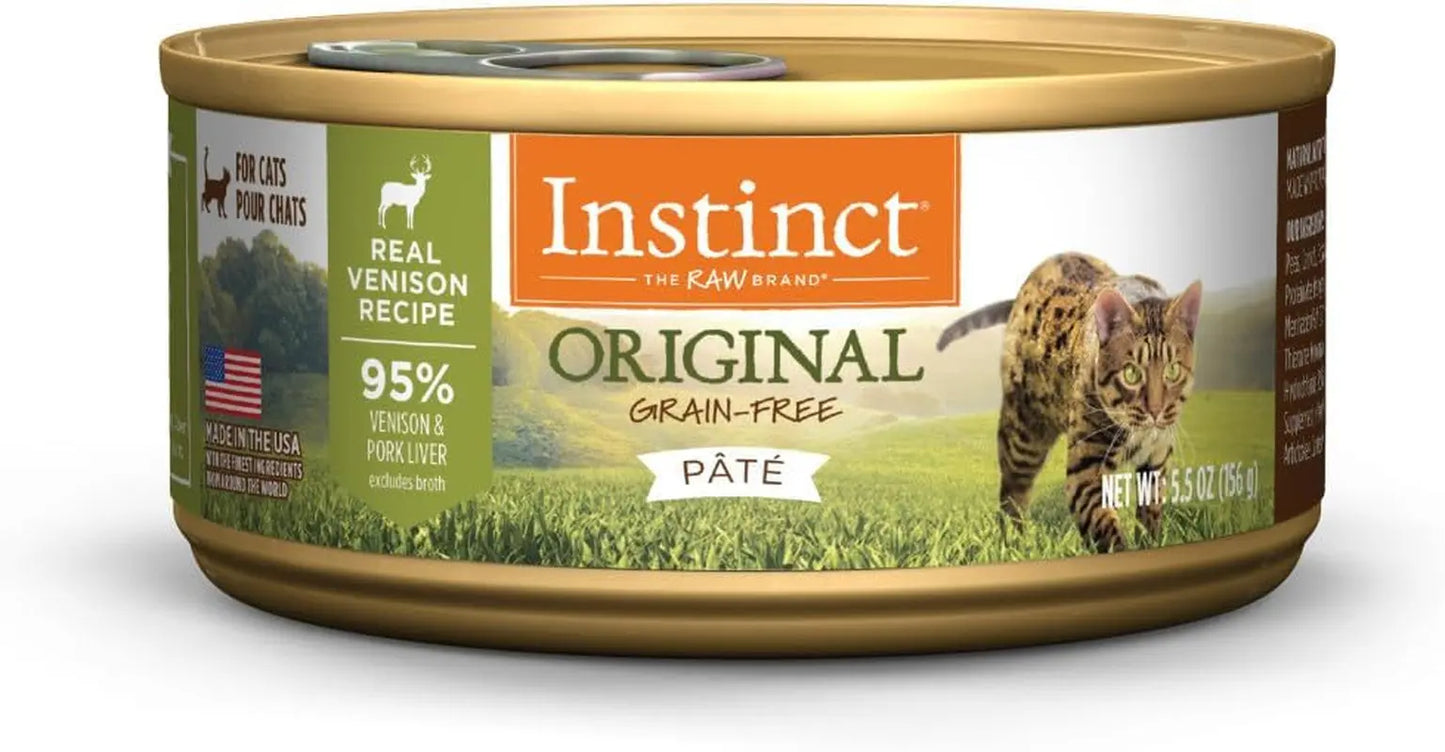 Natural Rabbit Recipe Canned Cat Food, Grain-Free 5.5oz (Case of 12 or 24) Venison 5.5 Ounce (Pack Of 12)