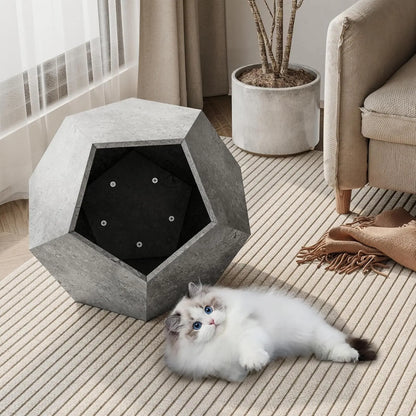 25.98" Modern Cat Furniture Side Table – Multifunctional Pet House in Gray Default Title