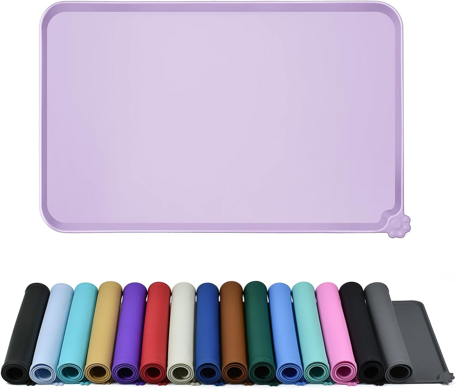 Silicone Dog & Cat Feeding Mat with Raised Edge, Waterproof & Non-Slip