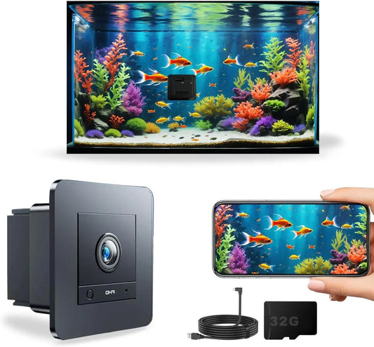 2K HD Aquarium & Terrarium Camera w/ Night Vision, Audio & 32GB Card Default Title