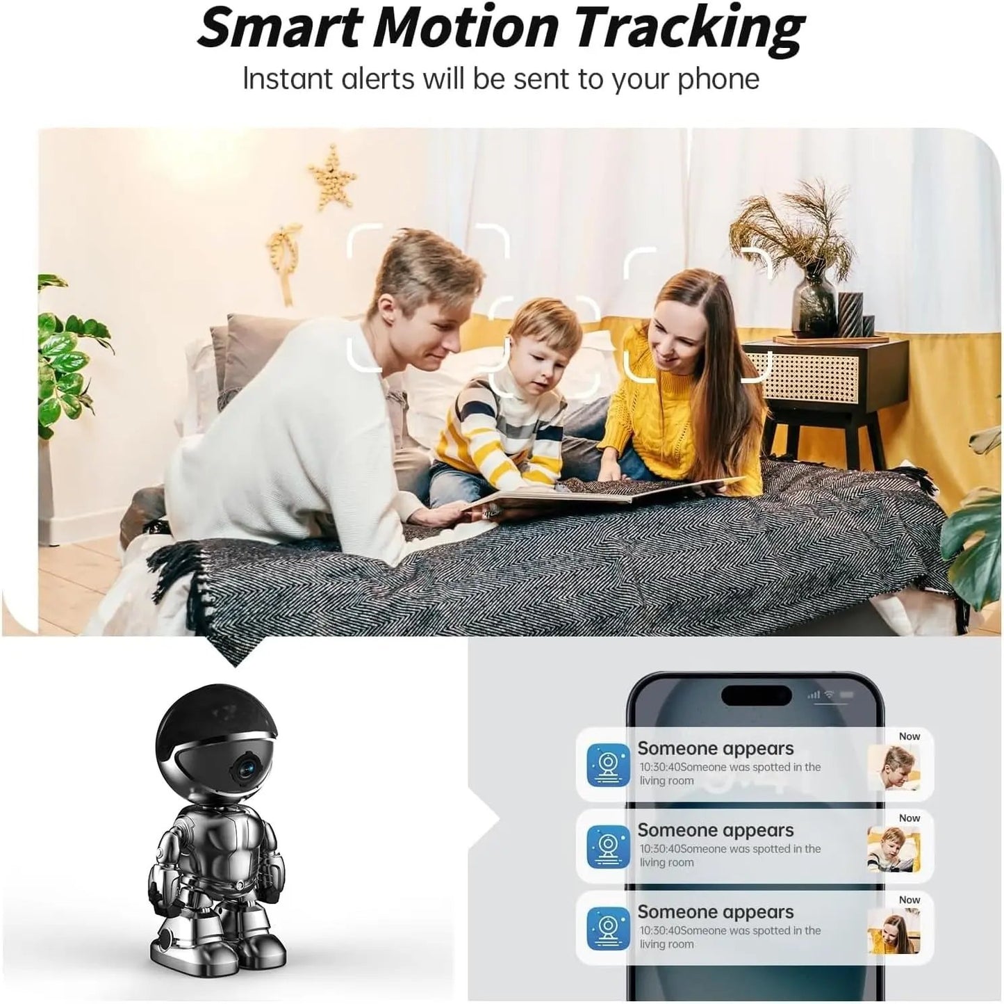 2K HD Indoor Pet Camera – Dual-Band WiFi, Motion Track, 2-Way Audio, Night Vision