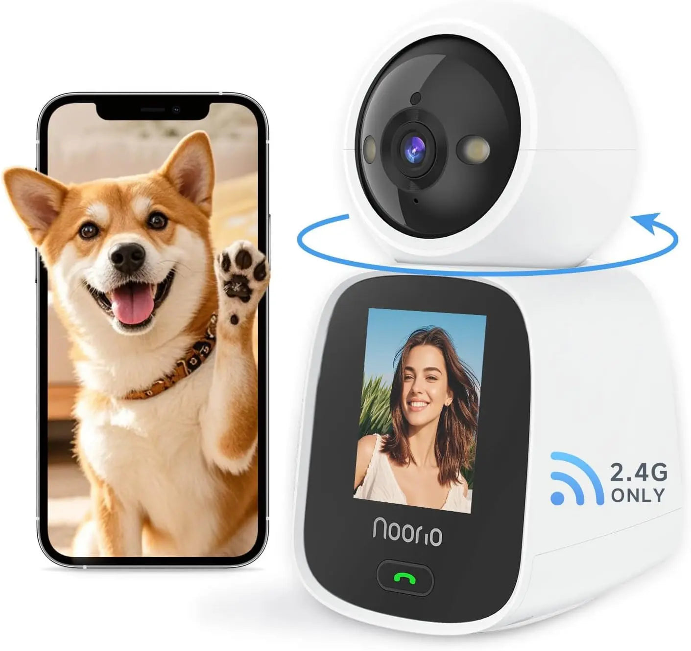 2K Pet Camera 2-Way Video Call, 360° Dog Cam with App, Speaker & Color Night Vision – Indoors 2K