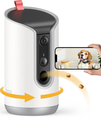2K Pet Camera with Treat Dispenser, 360° WiFi Dog Cat Cam, 2-Way Talk, Works with Alexa & Google Default Title