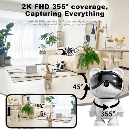Smart Home 2K Pet Camera – Dual-Band WiFi, Motion & Pet Monitor