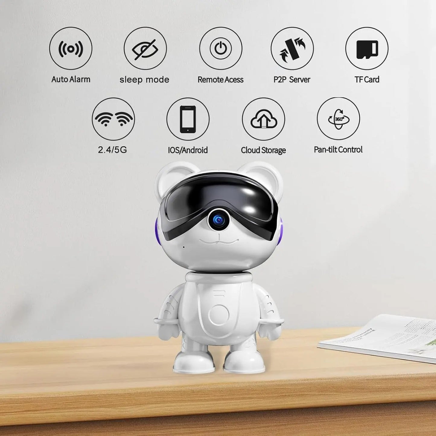 Smart Home 2K Pet Camera – Dual-Band WiFi, Motion & Pet Monitor