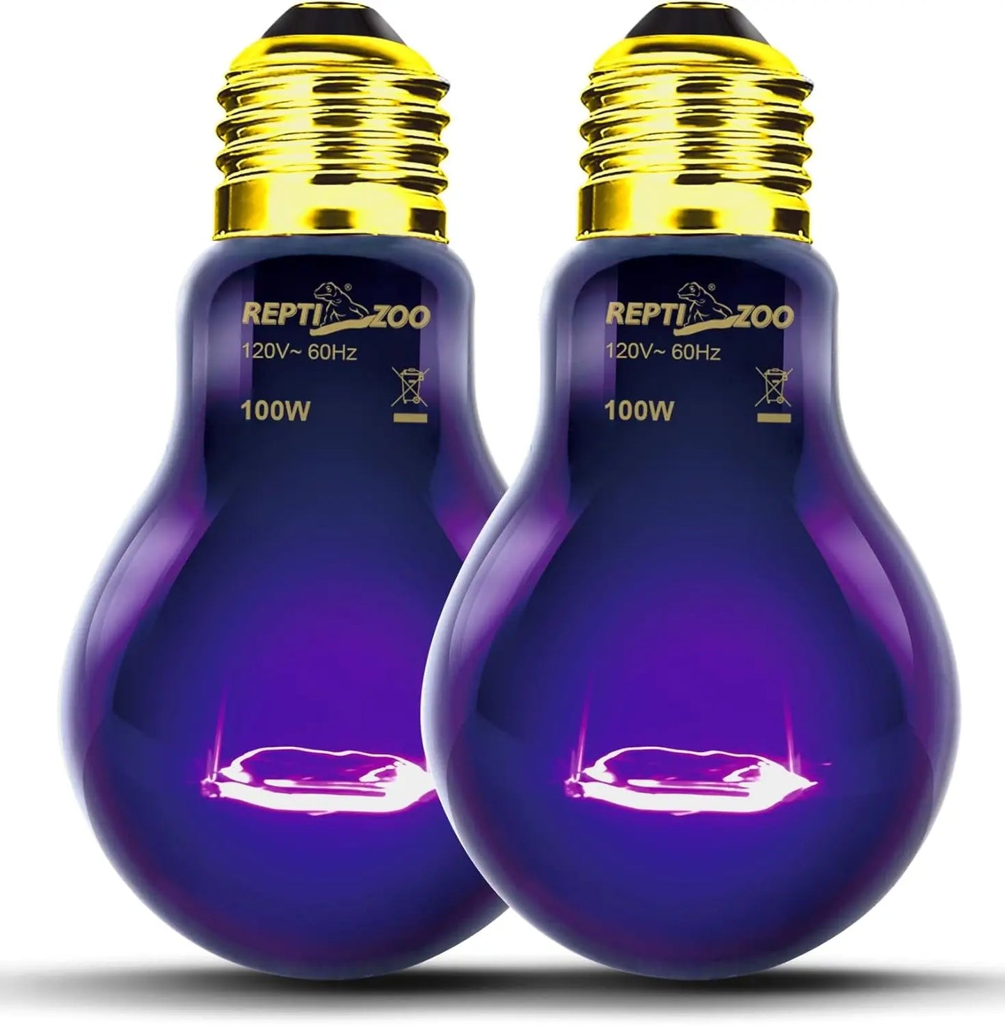 2Pack- 75W or 100W Reptile Night Heat Lamp Purple E26 E27 Bulbs