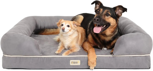 Chester Xx-Large Dog Bed - Orthopedic Memory Foam Mattress, Calming Couch Bed, Wall Rim Pillow, Water Resistant Liner, Washable Cover, Non-Slip Bottom