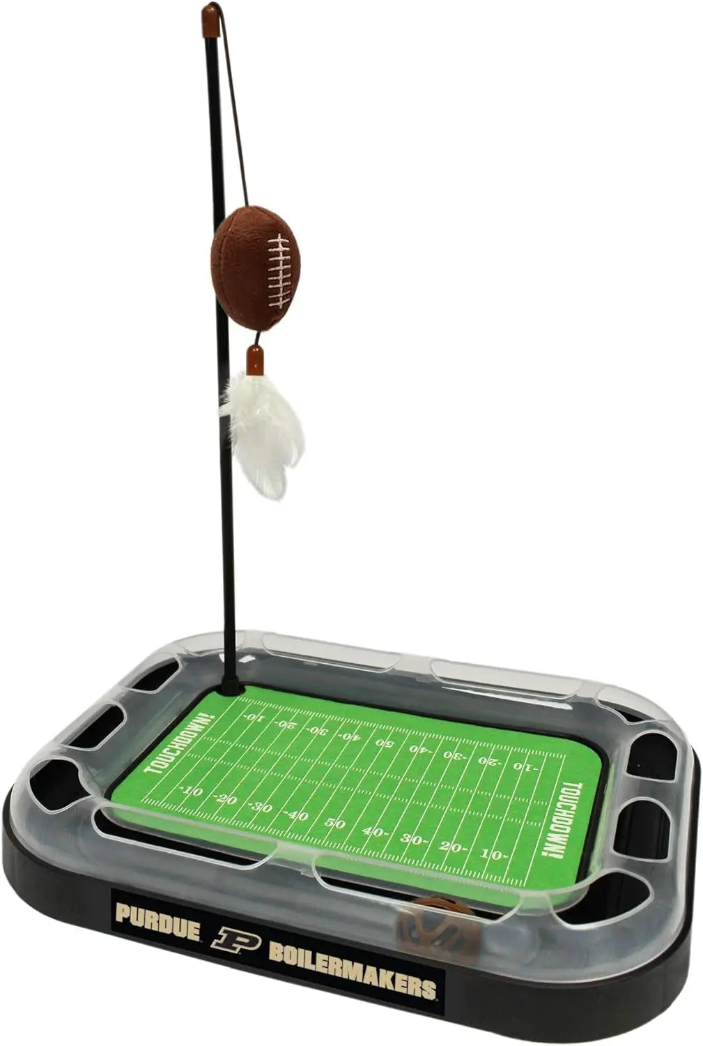 NCAA Cat Scratcher Football Field Toy – With Catnip, Feather & Interactive Ball Purdue Boilermakers Football Field