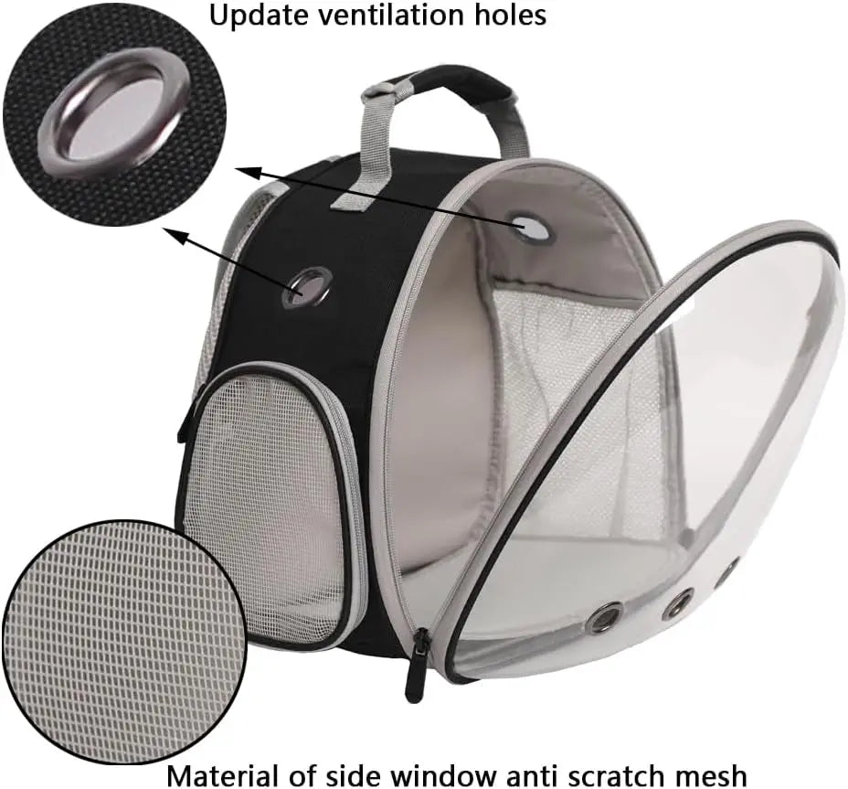 Small Pet Carrier Backpack with Clear Window, Airline Approved Travel Bag for Guinea Pig, Reptile, Hedgehog, Rat & Parrot