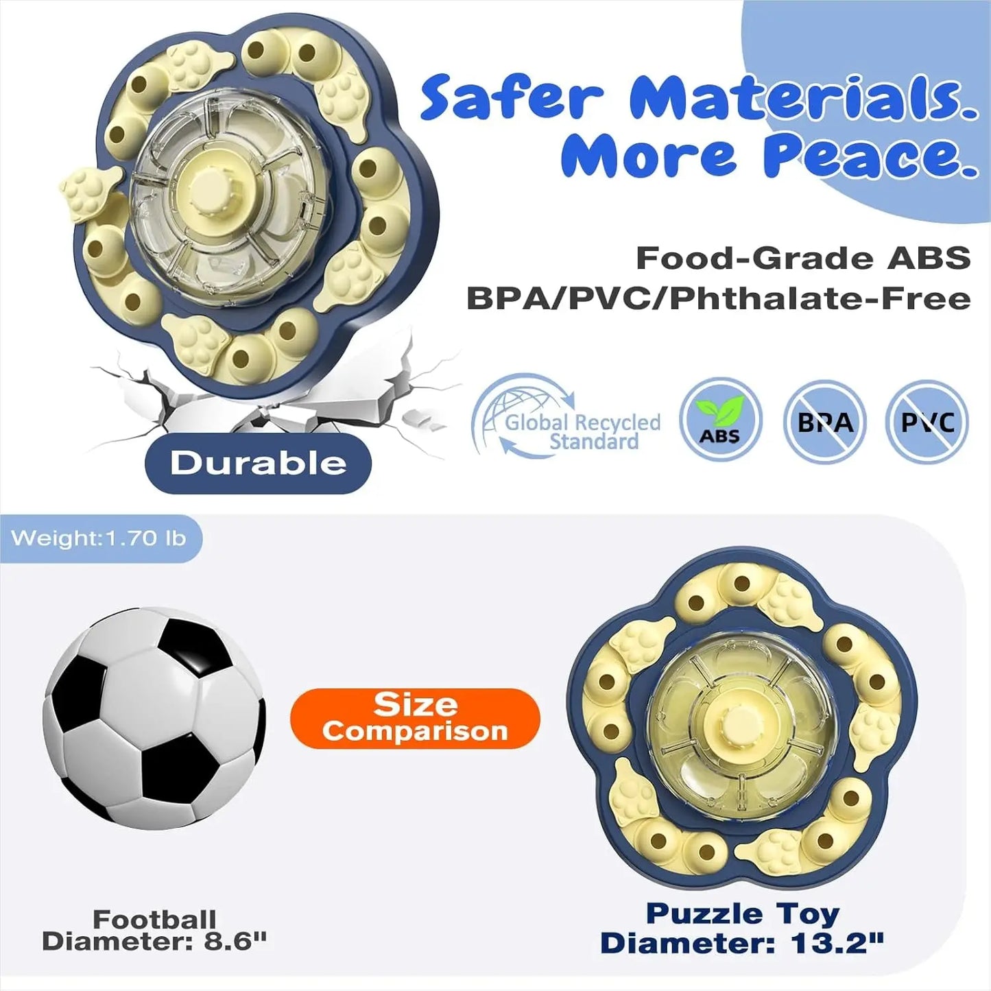 3-Level Dog Puzzle Feeder Toy Slow Feeder Treat Dispenser