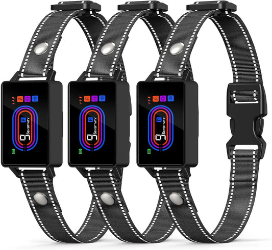 3 Pack Dog Bark Collar Rechargeable Anti Bark Training Waterproof 5-130lbs 3 Pack