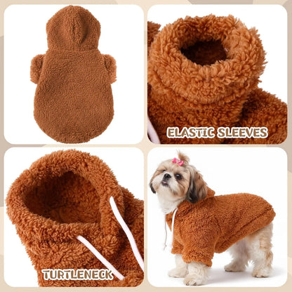 3-Pack Fuzzy Dog Hoodies – Warm Winter Sweatshirts for Small to X-Large Dogs