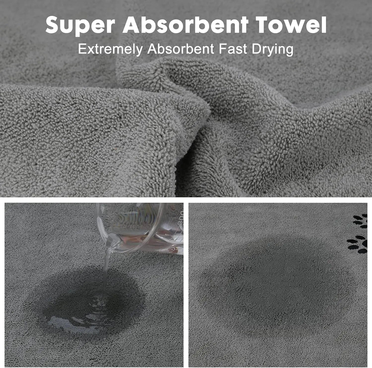 3-Pack Microfiber Pet Bath Towels 20x35 – Soft, Absorbent Dog & Cat Drying