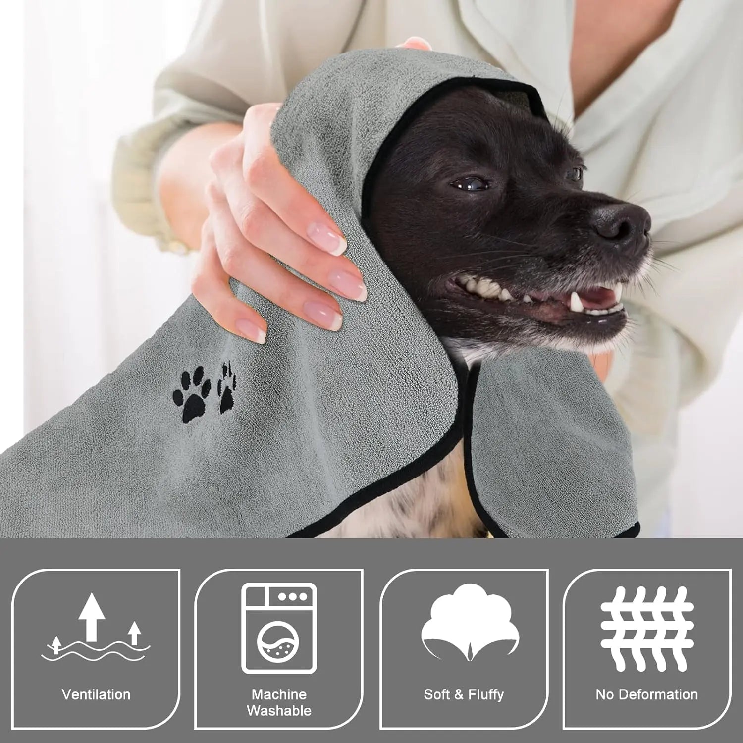 3-Pack Microfiber Pet Bath Towels 20x35 – Soft, Absorbent Dog & Cat Drying