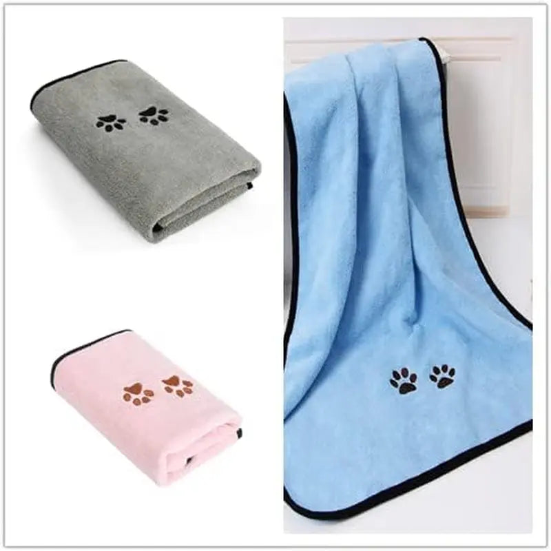 3-Pack Microfiber Pet Bath Towels 20x35 – Soft, Absorbent Dog & Cat Drying