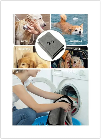 3-Pack Microfiber Pet Bath Towels 20x35 – Soft, Absorbent Dog & Cat Drying